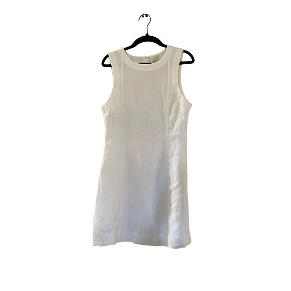 Posse White Linen Mini Open Back High Neck Dress sz Medium - Picture 1 of 11
